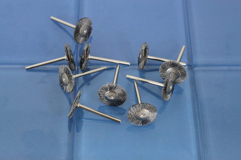 TEMO 10 pc Stainless Steel Bristle 3/4 Inch Flat Wire Brush with 1/8 Inch Shank for Dremel and Other Rotary Tools on Rust Removal, Corrosion and Scrub Surfaces - Image 2